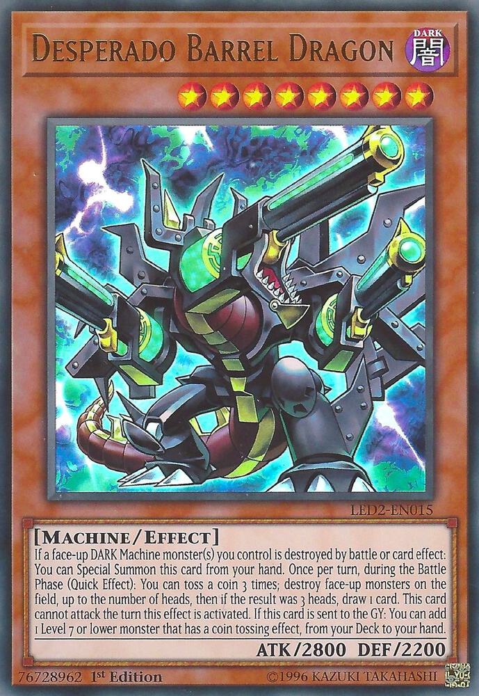 Desperado Barrel Dragon LED2-EN015 card from Legendary Duelists: Ancient Millennium