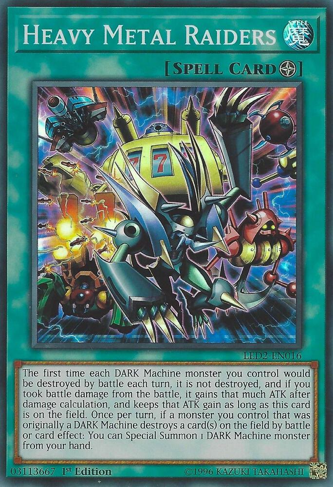 Heavy Metal Raiders LED2-EN016 card from Legendary Duelists: Ancient Millennium