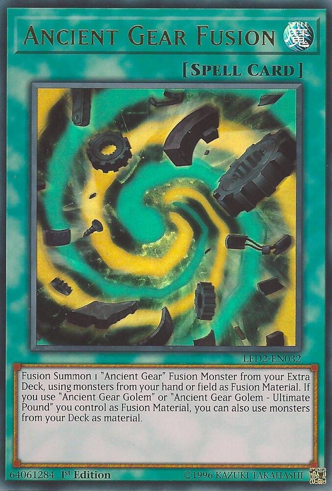 Ancient Gear Fusion LED2-EN032 card from Legendary Duelists: Ancient Millennium