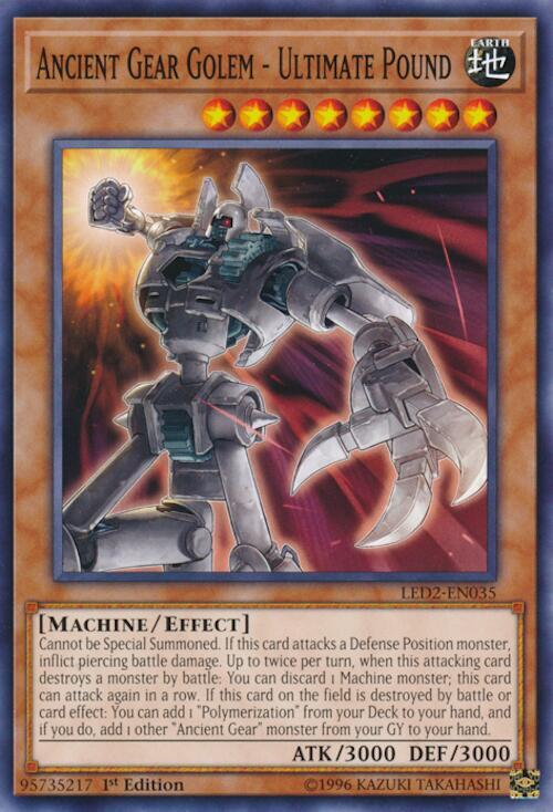 Ancient Gear Golem - Ultimate Pound LED2-EN035 card from Legendary Duelists: Ancient Millennium