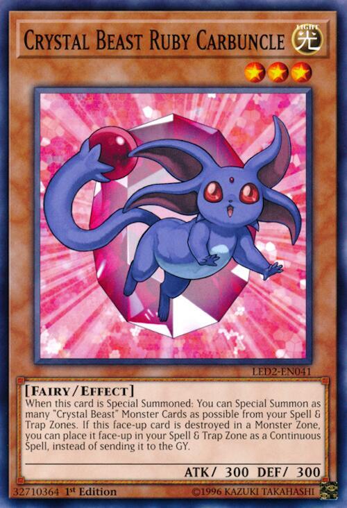 Crystal Beast Ruby Carbuncle LED2-EN041 card from Legendary Duelists: Ancient Millennium