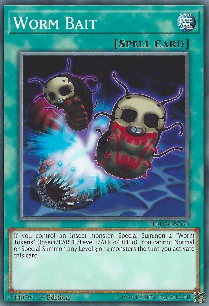 Worm Bait LED2-EN050 card from Legendary Duelists: Ancient Millennium