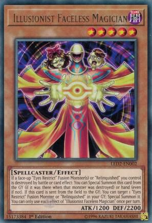 Illusionist Faceless Magician LED2-EN002 card from Legendary Duelists: Ancient Millennium