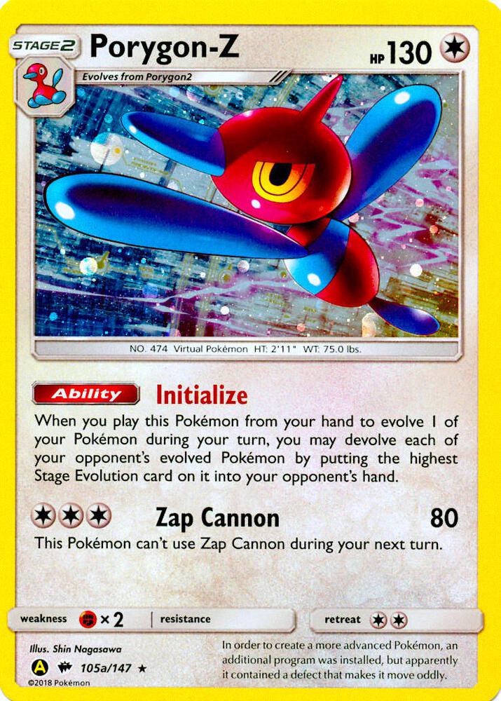 Porygon-Z 105a/147 card from Alternate Art Promos