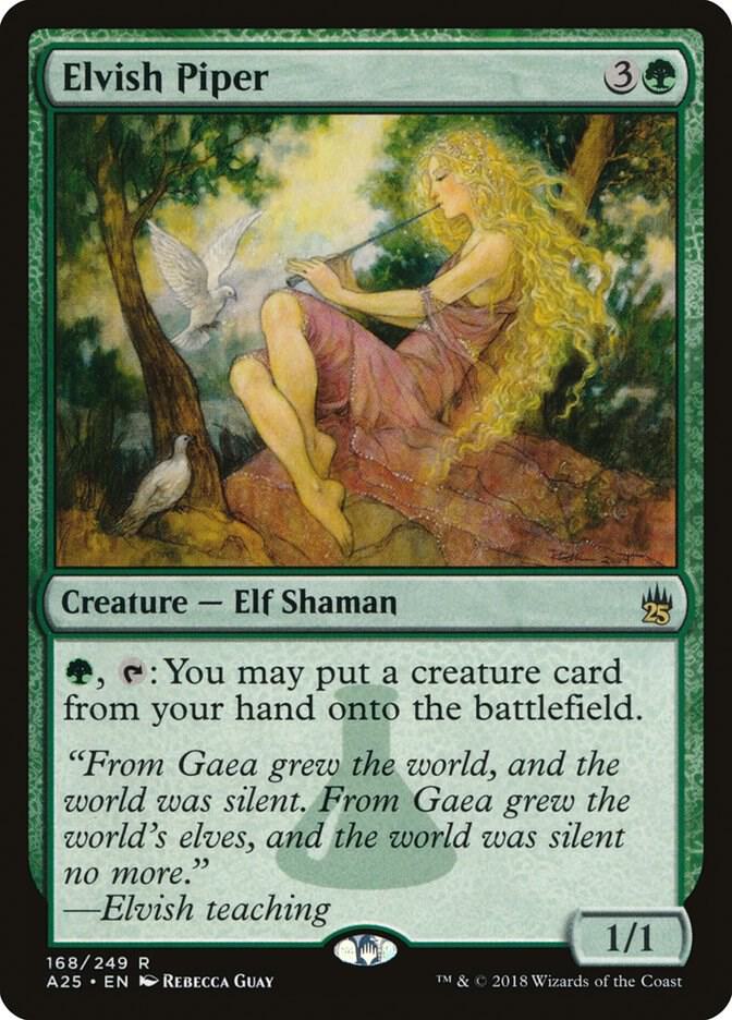 Elvish Piper 168 card from Masters 25