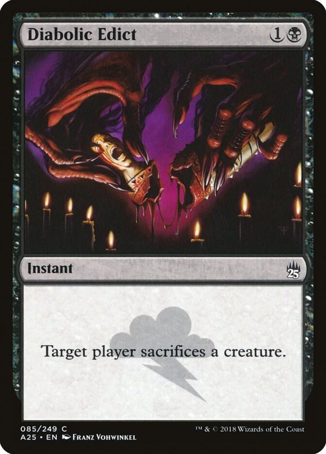 Diabolic Edict 85 card from Masters 25