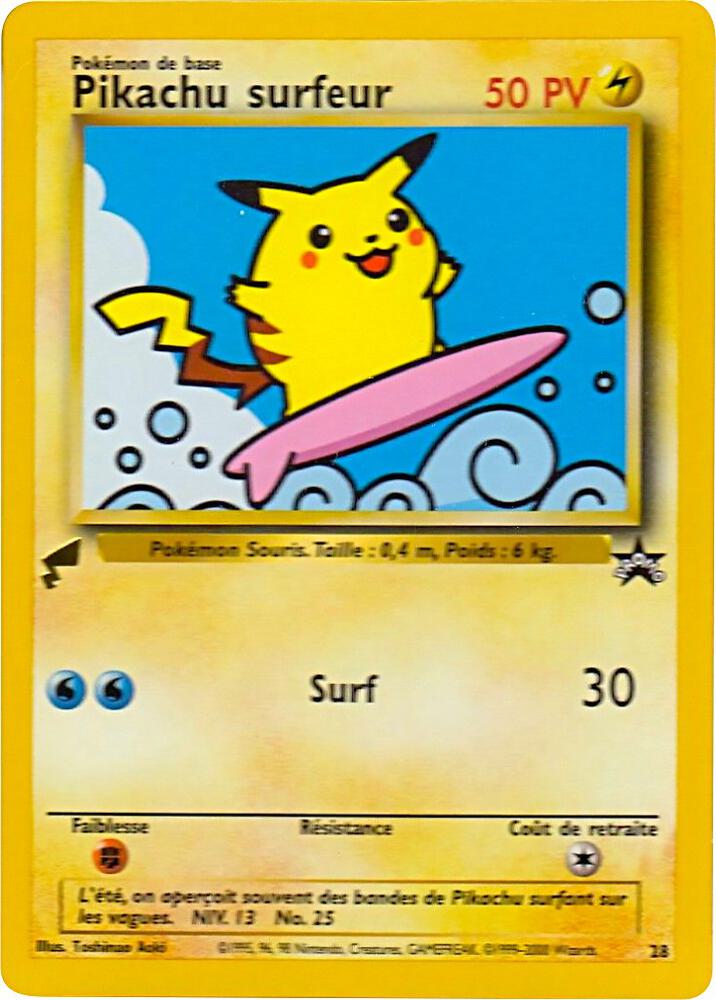 Pikachu (Surfing) 28 card from Pikachu World Collection Promos