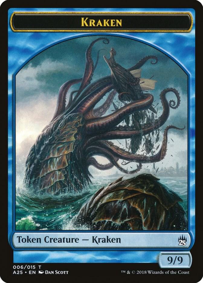 Kraken Token 6 card from Masters 25