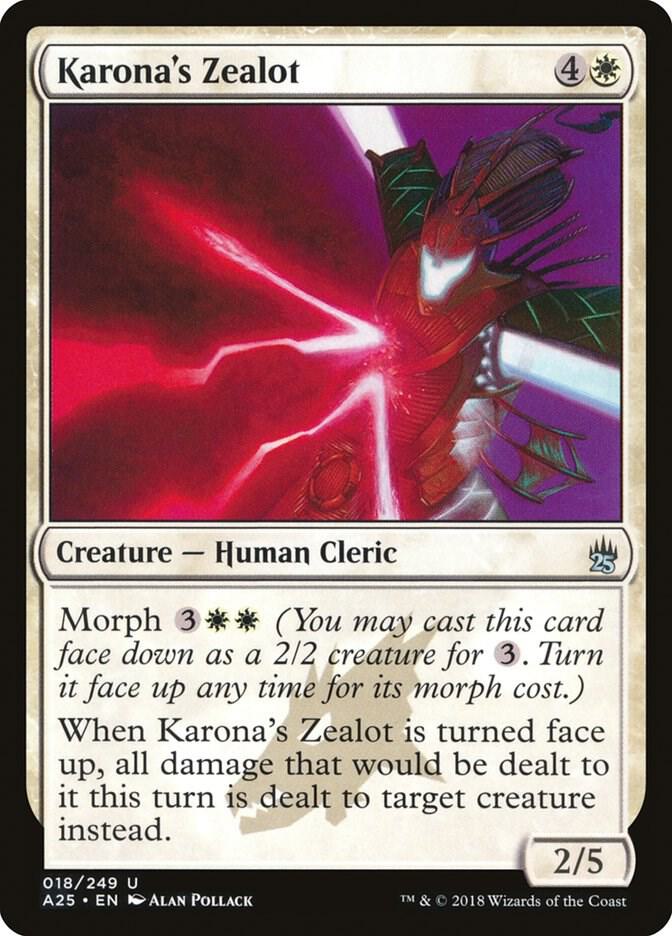 Karona's Zealot 18 card from Masters 25