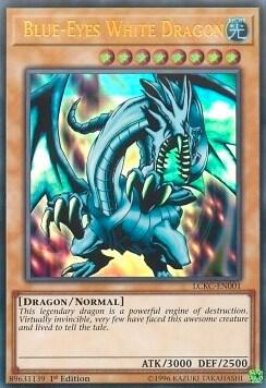 Blue-Eyes White Dragon (Version 1) LCKC-EN001 card from Legendary Collection Kaiba