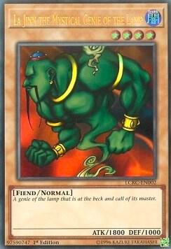 La Jinn the Mystical Genie of the Lamp LCKC-EN002 card from Legendary Collection Kaiba
