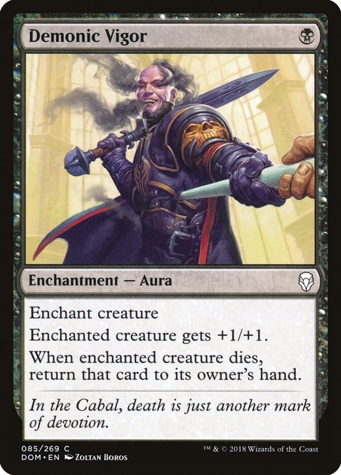 Demonic Vigor 85 card from Dominaria