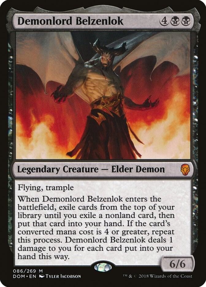 Demonlord Belzenlok 86 card from Dominaria