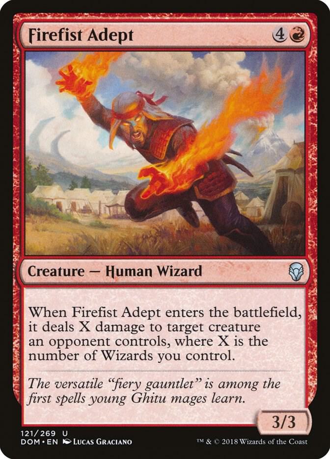 Firefist Adept 121 card from Dominaria