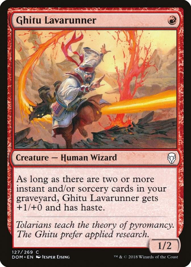 Ghitu Lavarunner 127 card from Dominaria
