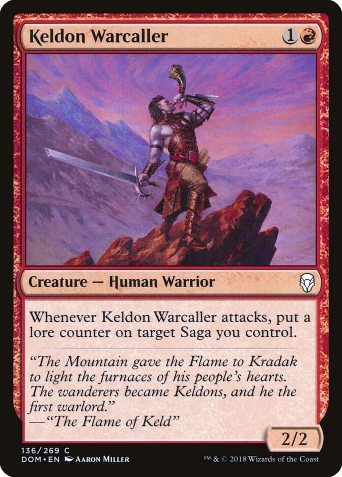 Keldon Warcaller 136 card from Dominaria