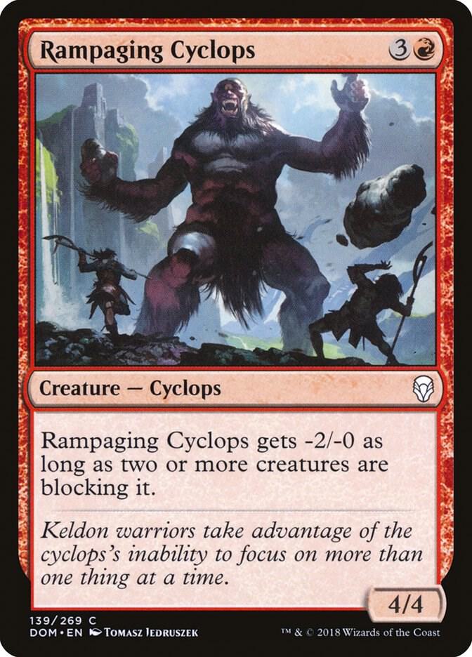 Rampaging Cyclops 139 card from Dominaria