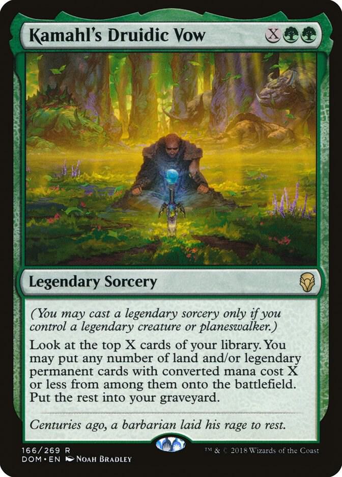 Kamahl's Druidic Vow 166 card from Dominaria