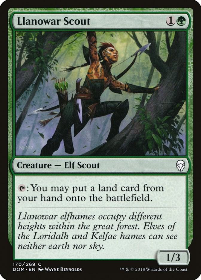 Llanowar Scout 170 card from Dominaria