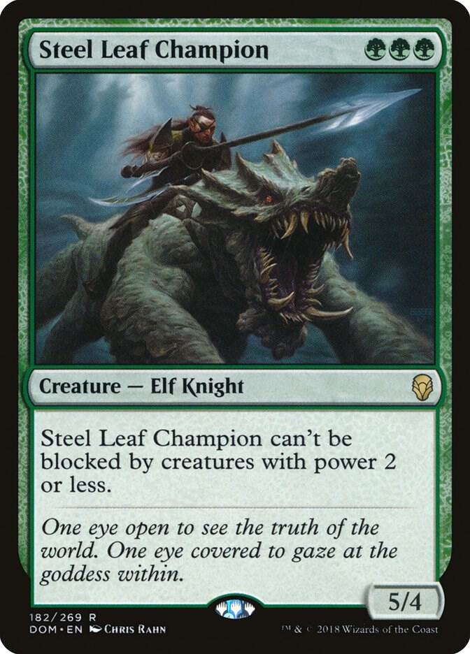 Steel Leaf Champion 182 card from Dominaria