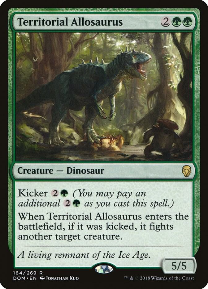 Territorial Allosaurus 184 card from Dominaria