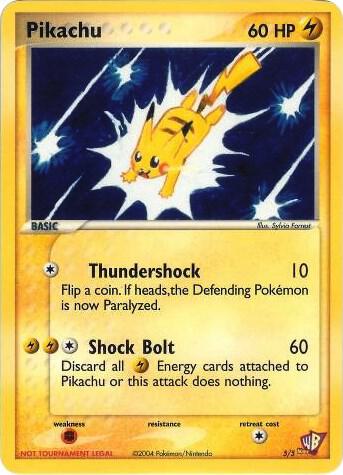 Pikachu - 5/5 005/005 card from Kids WB Promos