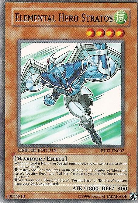 Elemental HERO Stratos PT03-EN002 card from Pharaoh Tour Promos