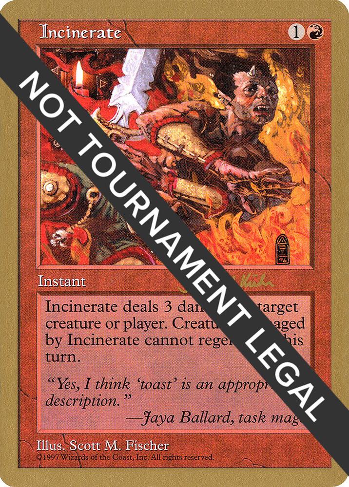 Incinerate - 1997 Janosch Kuhn (5ED) card from World Championship Decks