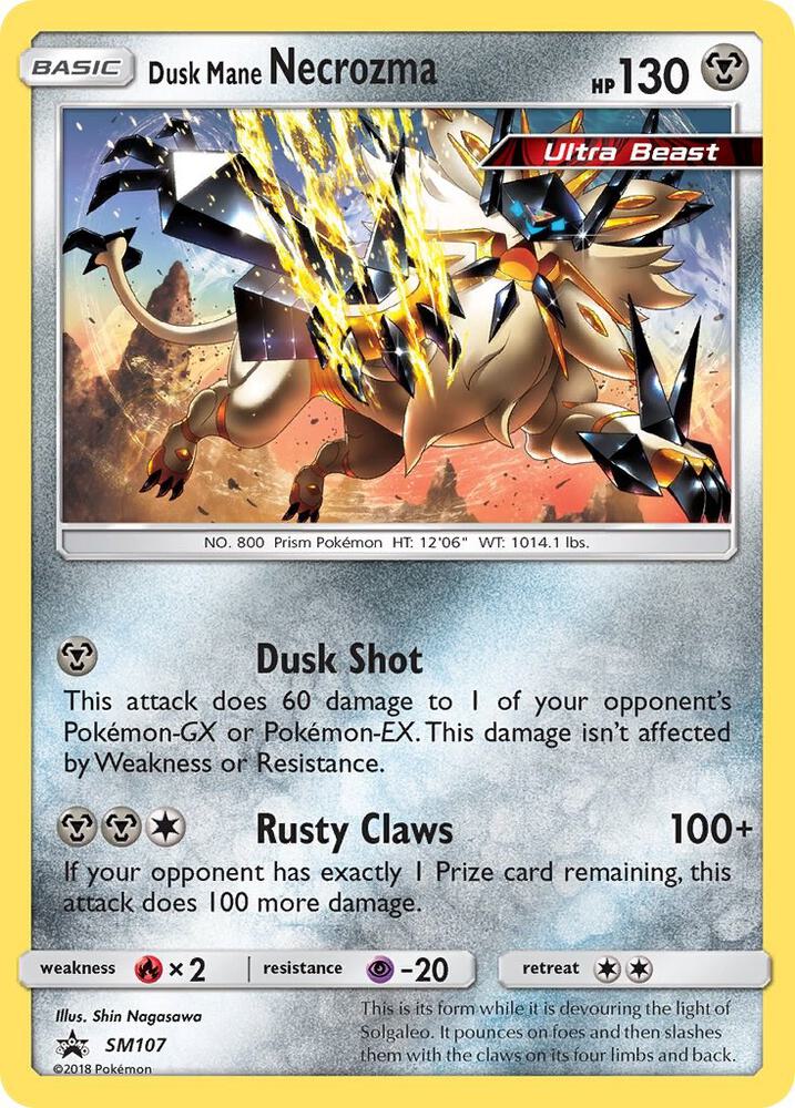 Dusk Mane Necrozma SM107 card from SM Promos