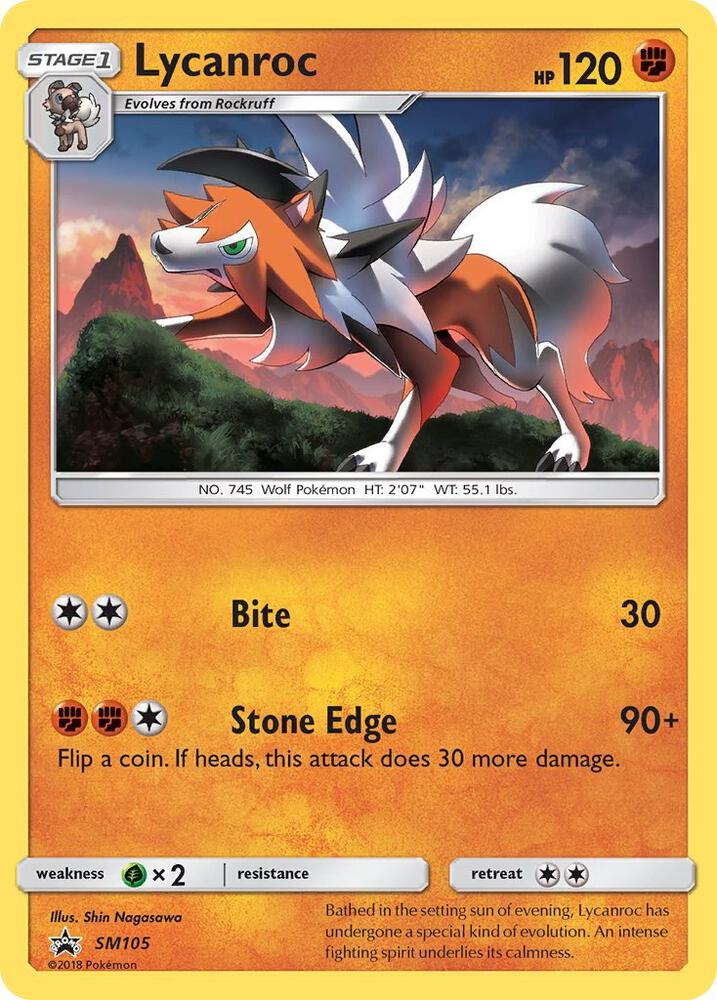 Lycanroc SM105 card from SM Promos