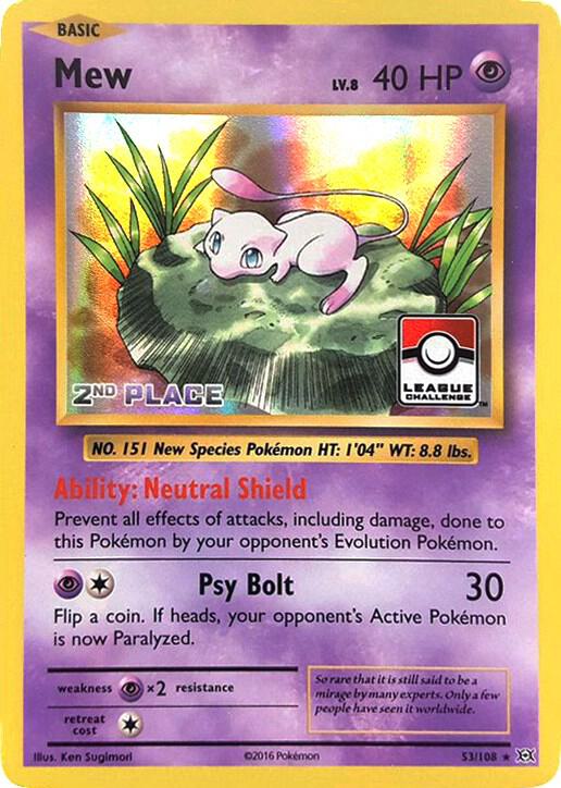 Mew - 53/108 (League Challenge) [2nd Place] 053/108 card from League & Championship Cards