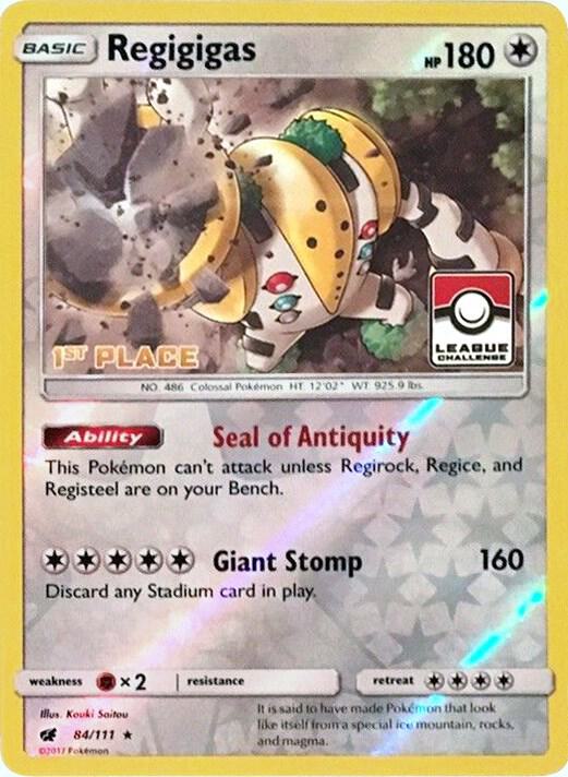 Regigigas - 84/111 (League Challenge) [1st Place] 084/111 card from League & Championship Cards
