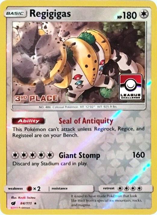 Regigigas - 84/111 (League Challenge) [3rd Place] 084/111 card from League & Championship Cards