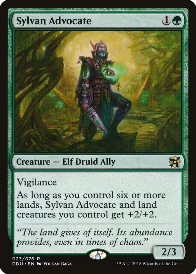 Sylvan Advocate 23 card from Duel Decks: Elves vs. Inventors