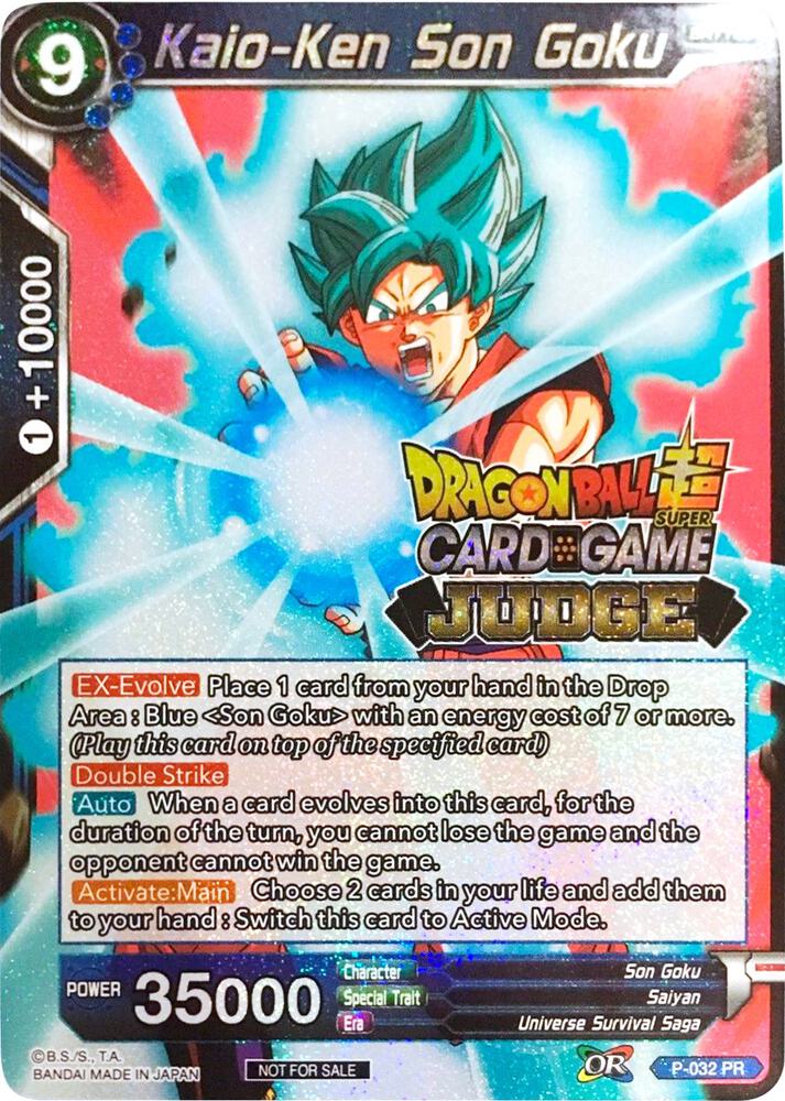 Kaio-Ken Son Goku P-032 card from Judge Promotion Cards