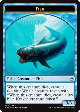 Fish // Kraken Double-Sided Token 5 // 6 card from Masters 25
