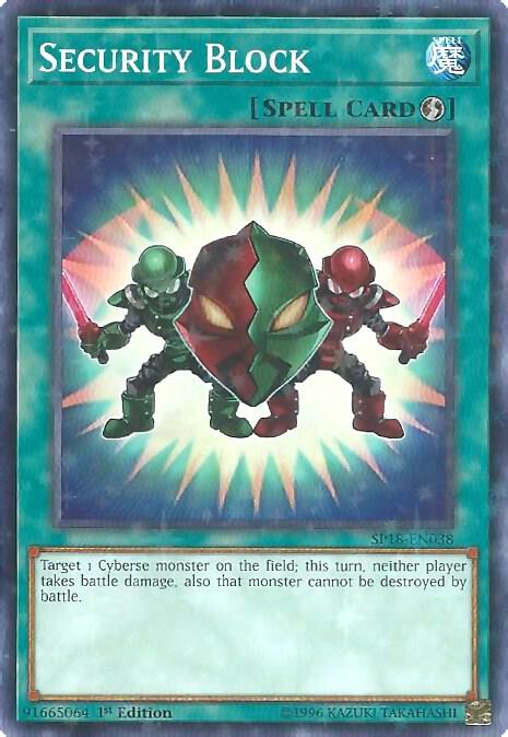Security Block (Starfoil) SP18-EN038 card from Star Pack VRAINS
