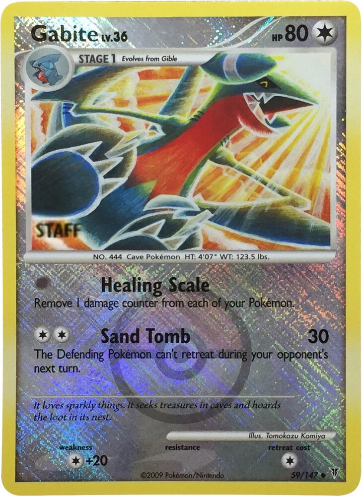 Gabite - 59/147 (Championship Promo) [Staff] 059/147 card from League & Championship Cards
