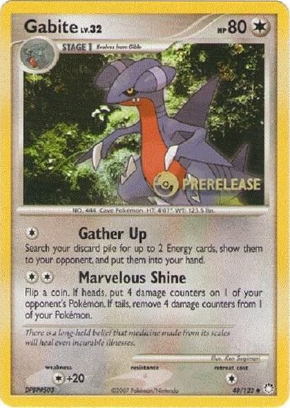Gabite (Prerelease) 48/124 card from Diamond and Pearl Promos