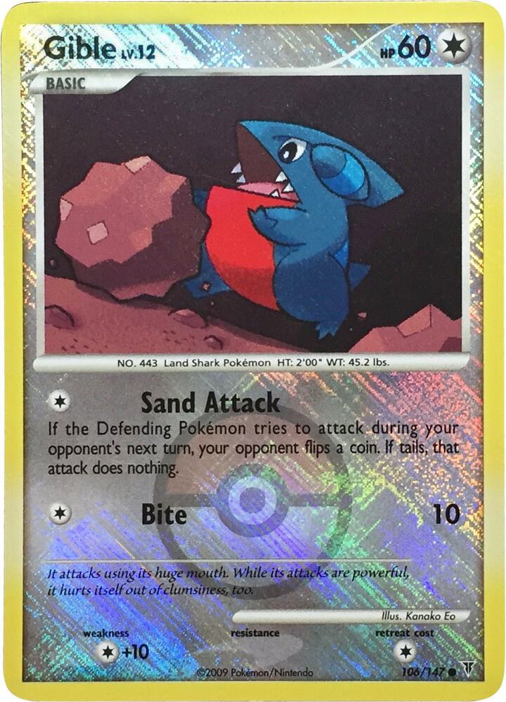 Gible (Championship Promo) 106/147 card from League & Championship Cards