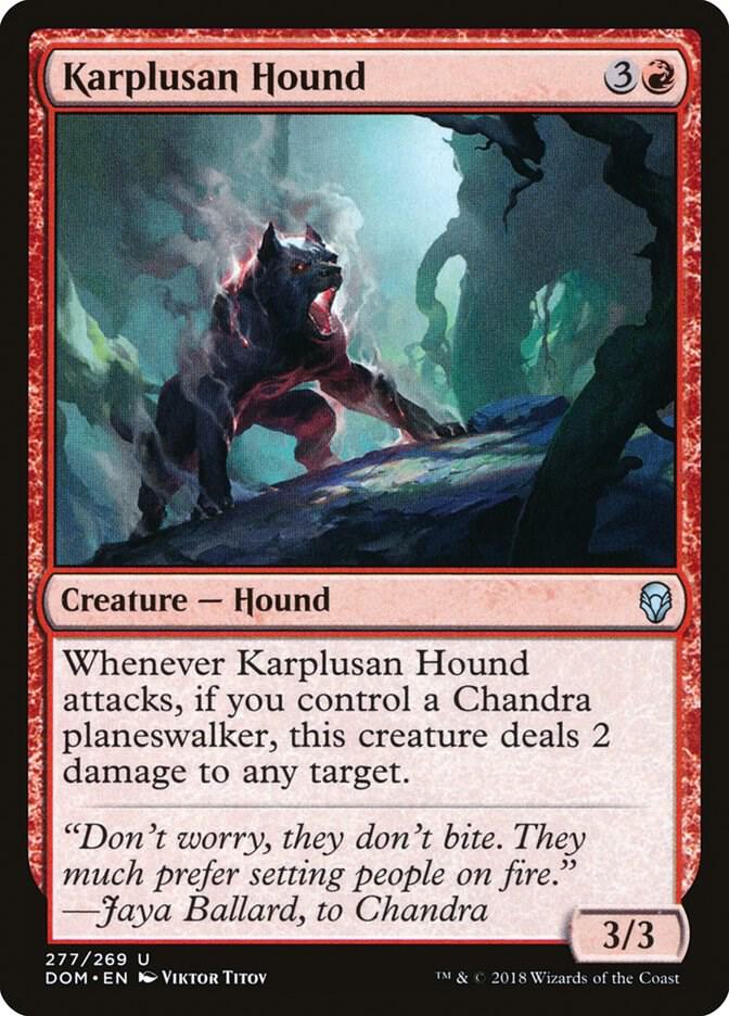 Karplusan Hound 277 card from Dominaria