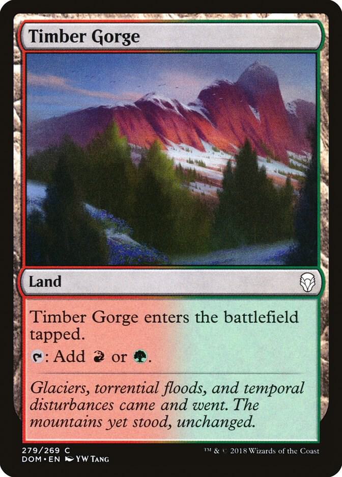 Timber Gorge 279 card from Dominaria