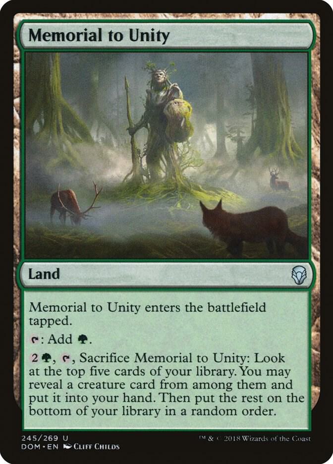 Memorial to Unity 245 card from Dominaria