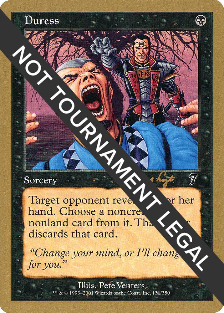 Duress - 2001 Tom van de Logt (7ED) card from World Championship Decks