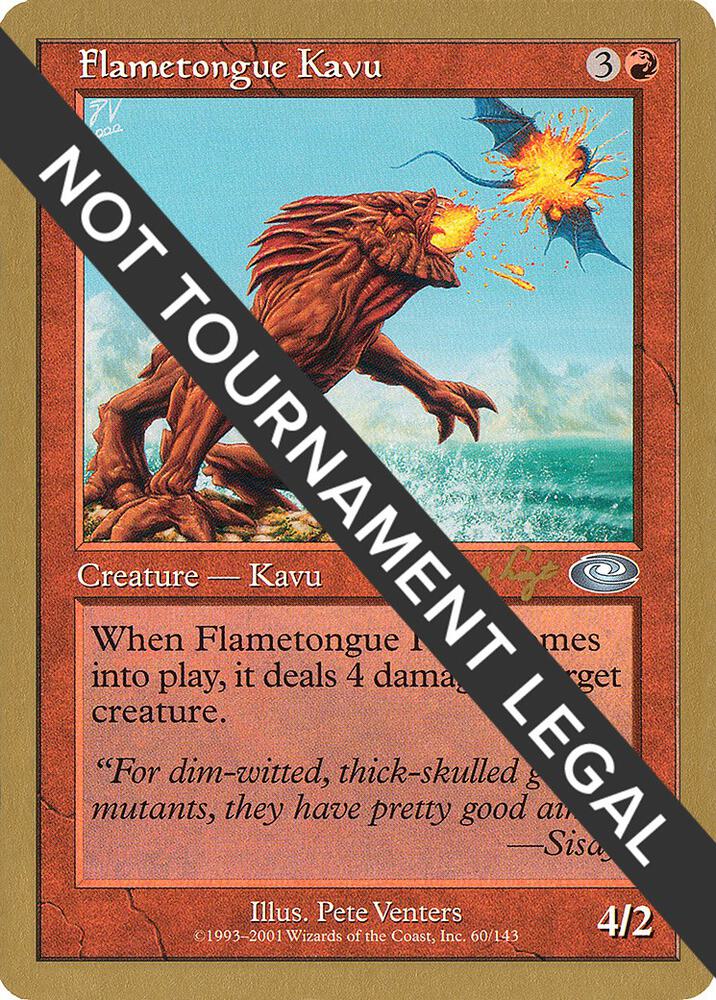 Flametongue Kavu - 2001 Tom van de Logt (PLS) card from World Championship Decks