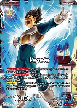 Vegeta // Saiyan Bond Vegeta TB1-001 card from Tournament of Power