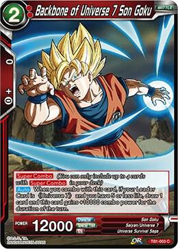 Backbone of Universe 7 Son Goku TB1-003 card from Tournament of Power