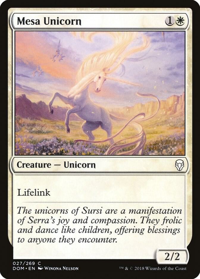Mesa Unicorn 27 card from Dominaria