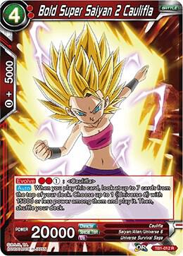 Bold Super Saiyan 2 Caulifla TB1-012 card from Tournament of Power