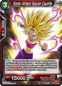Sister Attack Saiyan Caulifla TB1-013 card from Tournament of Power